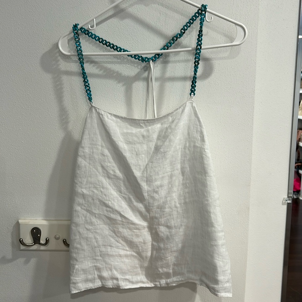 Zara halter top with turquoise beading